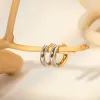Earrings Chunky Classic 4MM Gold Stainless Steel Hoop Earrings PVD Plating Non Tarnish Waterproof 18k Silver Hoop Earrings For Women Gift