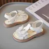 صندل صغار الفتيات الحلو T-Strap Bowknot Sandals Shoes Shoes Kids Princess Sandals