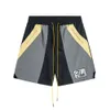 Trendy Rhude Color Blocking Micro Label Bongelegte Casual Shorts für Männer und Frauen High Street Strand Sport Capris