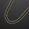 Catene larghezza da 4 mm in acciaio inossidabile in acciaio inossidabile oro oro la collana gioiello regalo per uomini e donne di alta qualità 50/55/60/70 cm