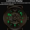 Watches Original Design Copper Color Skeleton Automatic Watch for Men Stainless Steel Waterproof Luminous Mechanical Watches reloj New