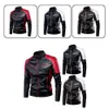 Vestes masculines Mentide Hiver Pu Veste Motorcycle étanche Contraste froid Classic Classic Cuir Veste Pilot Motorcycle d'automne Coatl2404