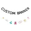 Blazer Banner personalizzato Banner per glitter personalizzato per il compleanno Anniversario di matrimonio Baby Shower Decorazioni per feste di addio al nubilato