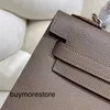 Top Cowhide Handbag Epsom Leather Genuine Leather wax color matching layer hand singleFBG4785T
