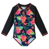 Baohulu One Piece Girls Swimsuit Flower Druku