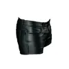 Männer Shorts Solid Color Casual Herren Kurzpu Lederhosen Spring Sommer Männer Fashion Punk Stil schwarze Shorts für Männer 240418