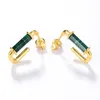 Orecchini doganici Melynn Natural Malachite 925 Gioielli in pietra d'argento 18K Donne oro placcate