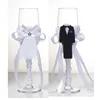 Copos de vinho duas festas requintadas material de casamento com suprimentos de casamento com champanhe lindas vestido