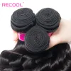 Wigs Recool Hair Loose Deep Brazilian Hair Weave 4 Bundles More Wave Natural Black Color Remy Hair Extension 100% Human Hair Bundles