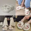 Ny 2022 varumärkesdesigner sommarkvinnor tofflor kvinnors lägenheter sandaler rep knut klipp tå kausal skor mules kvinna mujer 's