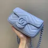 Sac fourre-tout haute définition printemps / été familial marmont macaron mini chaîne d'amour femme taille originale en cuir d'usine luxe