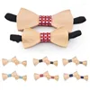 Feestbenodigdheden ouder-kind stijl 3D houten stropdas stropdassen voor mannen hout bruiloft boog mode nieuwigheid