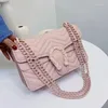 Schoudertassen 2024 Candy Color Mode Brand Women Bag Soft Pu Leather Messenger Designer Chain Crossbody Handtas Bolso Mujer