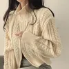 Women's Knits EVNISI Autumn Women Slim Sweater Cashmere Cardigan Zipper Casual Solid Knitting Chic For Coat