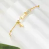 Länkarmband graciös kinesisk kultur armband charm zirkon pave cz jade armband för kvinnor flicka mode smycken gyllene 2024