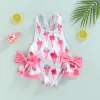 Swimwear Mababy 16y Toddler Kid Girls Swimwear Ice Cream Cake Print Bow Sweet Summer Childre