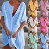 Swimwear Women's Cotton tuniques pour plage des femmes de maillot de bain couvre-mail de maillot de bain les chemises de plage de plage de plage de plage mini-robe sai de praia drop 2023 d240424