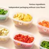 Dinnerware Fridge Storage Fruit Vegetables Container Plastic Seal Salad Save Space Cartoon Pattern Fresh-keeping Home