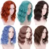 Wigs Ailiade sintetica Short Short Wig Wig Orange Nero Blu Marrone Lolita cosplay parrucche per le donne Calore Middle Parte Falsi Capelli Falsi