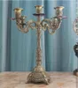 Kandelaars Imuwen Bronze Holder 5-Arms Glanzende Candelabra Romantic en Luxury Metal voor bruiloftsevenementen of feestdecoratie