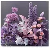 Fleurs décoratives J-323 Décoration Purple Row Artificial Runner Table de mariage