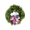 Dekorativa blommor snömän dörrdekorationer jul den 4 juli den främre patriotiska kransen med oberoende röda vita och blå kransar.