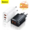 Chargers Baseus PD 20W USB iPhone 14 13 Pro Max Plus Xiaomi 30W Hızlı Şarj QC3.0 Typec Charger Telefon Şarjı Adaptörü