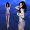 Split Body Bikini Three Piece for Women 2024 New Sexy Slimming Hot Spring Small Chest Gathering Swimsuit