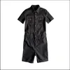 Män oöverträffar Multi-Pocket Tooling Jumpsuit män Bomull och linne kortärmade set Slim Mens Shorts Onesies Original Summer 240410