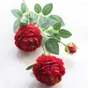 Dekorativa blommor Rose Artificial 3 Heads Peonies Silk Flower Wedding Garden Room Home Decoration Fake Floral Bouquet Po Props Presents