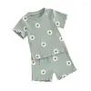 Giyim setleri kupretty toddler kız bebek yaz kıyafetleri fırfırlı kurutucu örgü kısa kollu tişört üstleri şort sevimli kıyafetler seti