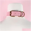 Chokers B.Cyqz Bowknot Necklaces Y Pink Goth Choker Punk Leather Belt Collar Harness Women Girls Harajuku Neck Accessories Drop Deliv Dh2P3