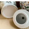 Bouteilles de rangement Fleurs et oiseaux Jar en céramique peints avec pots de gingembre au couvercle Vases de fleurs bijoux en porcelaine Conteneur cosmétique