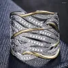 Clusterringe Huitan einzigartige Form Frauen Ring Brauthochzeit Zeremonie Hochwertiges Spezialverzinsung vielseitiger Accessoires Trendy Trendy