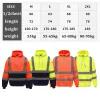 Polos mäns hi vis Workwear Coat High Vis Safety Reflective Sweatshirt fleece jacka hoodie med marinbotten