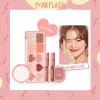 Defina PinkFlash 5 PCs Conjunto de maquiagem Eombaia Matte Lipstick Controle de óleo de blush Soft Kit de cosméticos de face natural pressionada