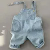 Chemises Spring Baby Sauthoue NOUVELLES filles Bompers Rompers Denim Pocket Boys Jumps Curchs Baby Rompers 2023 Summer New-Born Migne Sautpuise Jeans