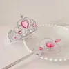 Accessoires de cheveux 3 pcs / ensembles Enfants mignonnes couronne princesse magique basse-bande couvre-bande de tête belle sweet anniversaire show traide tresses pour enfants accessoires