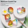 Liquids 1PC Crystal Glass Shape Nail Cup Acrylic Powder Liquid Colorful Crystal Glass Dish Bowl Holder Container Equipment Nail Tool