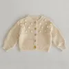 Maglioni maglioni per bambini vestiti a maglia a maglia a maglia primaverile autunno neonato di cotone a maniche lunghe cardigans cappotto a palla fatta per bambini top