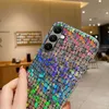 Cell Phone Cases Fashion Cute Rainbow Laser Phone Case For Samsung Galaxy A14 A15 Protective Hard PC Luxury Back Cover With Cool Bling Lattice d240424