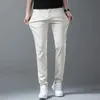 Style White Jeans Mens Summer High-End Ripped Elastic Ankle-Tied Trendy Casual Fashionable Trousers Biker 240417