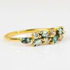 Anelli da nozze Fashion Geometric Leaf intarsiata intarsiata Green Stone per donne Festa di fidanzamento Fare Sposa Gioielli Regalo Gift Ring Anillos