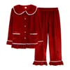 Småbarn Baby Boys Girls Velvet Christmas Pyjamas Set Kids Winter Holiday Clothing Suit Lägg till ditt textnamn Sleepwear Anpassat 240418