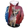 Felpa con cappuccio da uomo Felpa di animale Cane animale Chihuahua 3D con cappuccio stampato da cappuccio da uomo con cappuccio casual con cappuccio Pullover Harajuku Streetwear Streetwear Y2K abbigliamento con cappuccio 240424