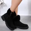 Bottes non glissa épaisse en peluche neige femmes fausses en daim fourrure d'hiver femme chaude coton chaussures de chaussures à cheville botas mujer