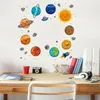 Väggklistermärken solplaneter klistermärke för barn rum sovrum dekor dagis dekaler hem konst väggmålningar tapeter