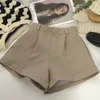 Women's Shorts Lucyever Fashion Wild High Waist Women Simple Solid Color Wide Leg Female Summer Casual Loose Short Pants