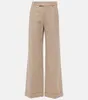 Brunello Cuccinelli Women Long Pants Spring Autumn Women Elastic midja Strig Long Wide Ben Pants 2023 Casual Female Long Pants Byxor Cucinelli