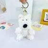 West Highland Dog en pendant jouet mignon petit chien blanc clés de porte clés de porte sac à dos